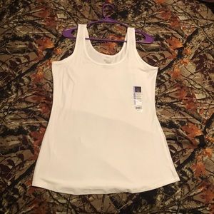 White Scoop Tank Top